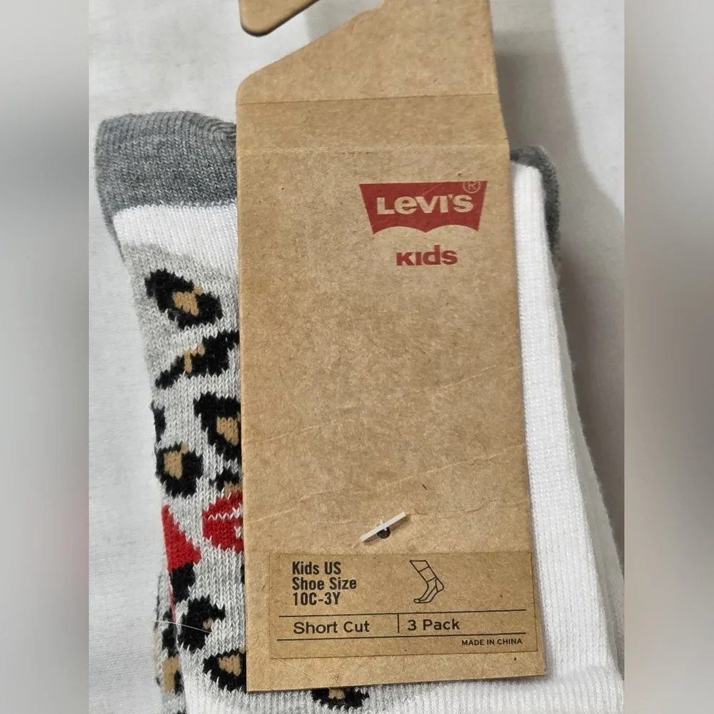 Levi's Bundle Of 2 3-Pack Socks (6 Pair) Short Cut Socks Size 10C-3Y New